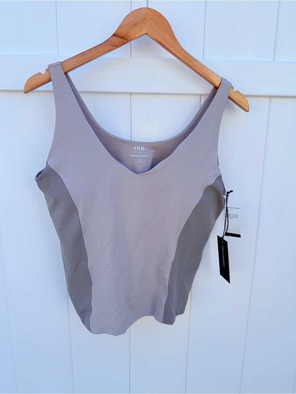 YPB Taupe Sleeveless Scoop Neck Tank Top
